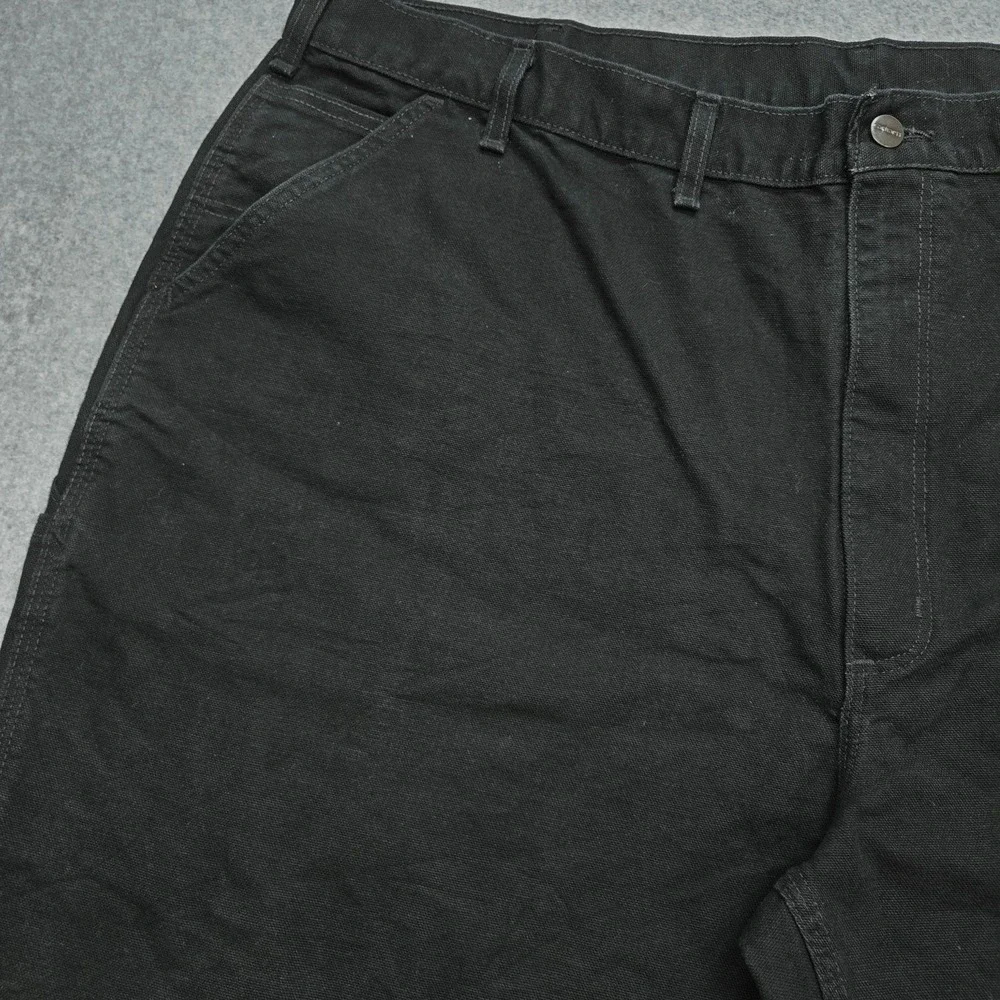 Carhartt Pants Mens 44x29 Black Carpenter Canvas Workwear Pockets Big Tall